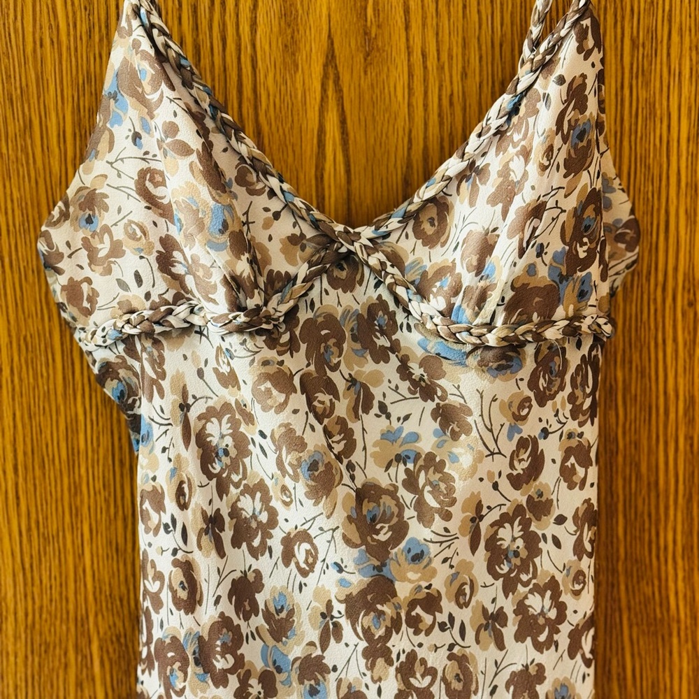 Laundry By Shelli Segal Brown and Blue Floral Camisole
